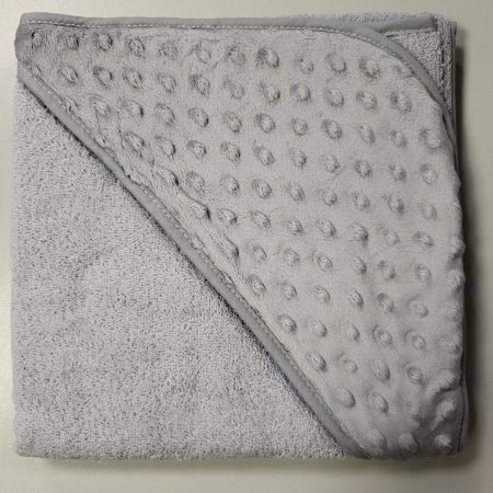 Rankšluostis su gobtuvu 80x80cm, pilkas+Minky pilkos spalvos