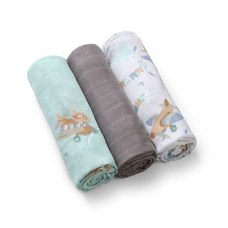 BabyOno bambukinis vystyklas 70x70cm spalvotas, 3 vnt