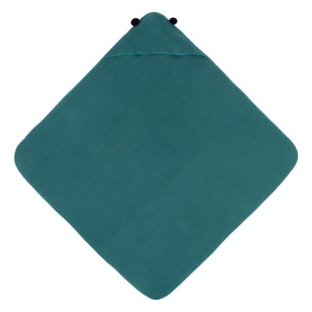 Sensillo muslino apsiaustas/rankšluostis su gobtuvu 75x75cm, tamsiai žalias